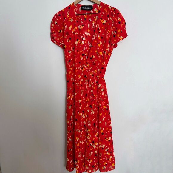 Realisation Par The Teale in Rouge Fleur 100% Silk Dress Size Large - Picture 1 of 11